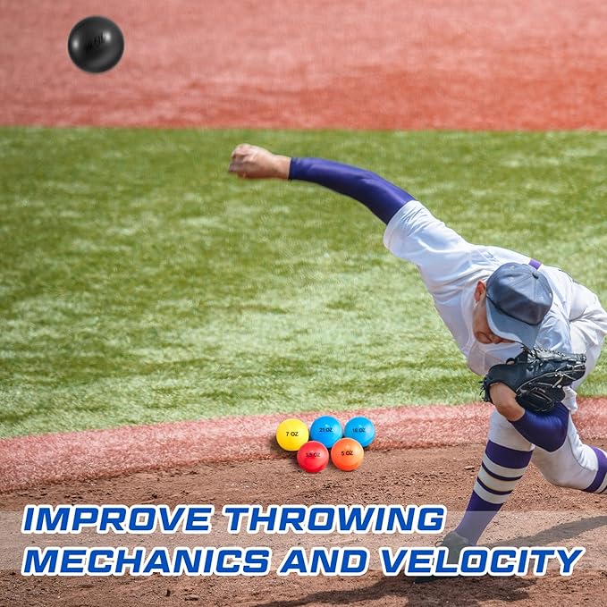 Hungdao 6 Pcs Weighted Plyo Training Balls Variable Plyo Weighted Balls Practice Weighted Baseball Weighted Ball Set for Throwing Pitching Power Improving Accessories, 6 Colors