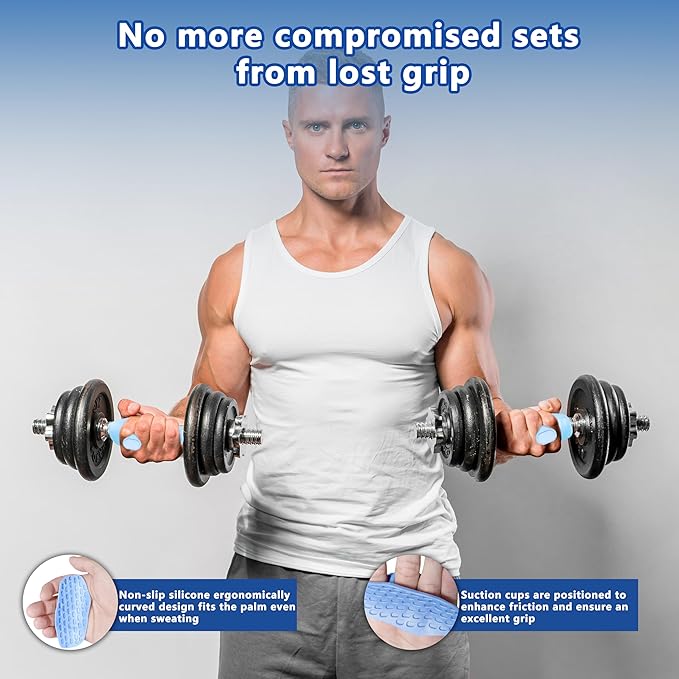 Silicone Gym Grips for Weight Lifting,Workout Gloves for Women Men Alternative,Anti Slip Gym Workout Grip,Rubber Gym Hand Grips-Weightlifting Grips Pad for Barbell,Pull Up,Ryptfit,Training