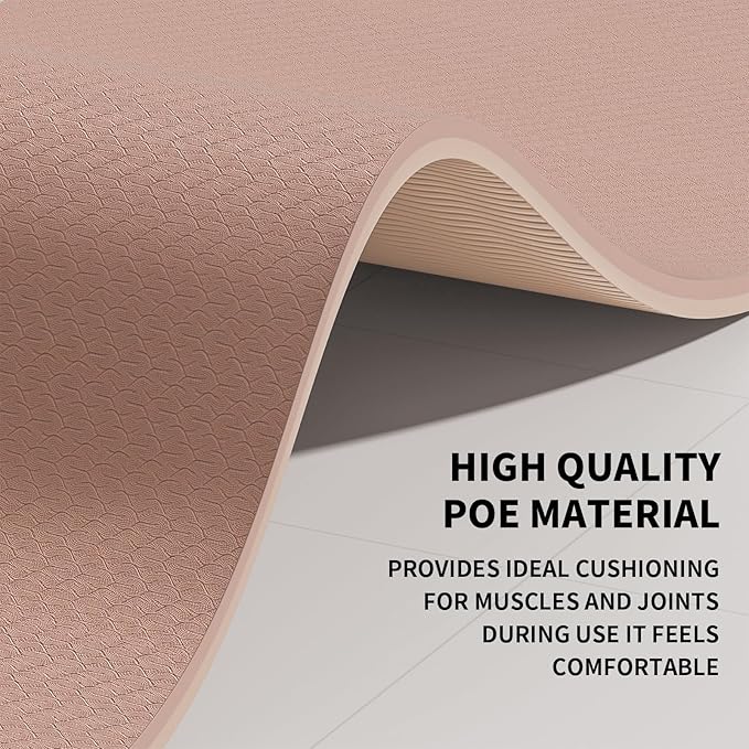 Large Yoga Mat (6'x 4') - Extra Long and Wide Workout Mat for Men and Women, Non-Slip POE 0.32''/0.4'' Thick Fitness Mat, Eco-Friendly Exercise Mat for Home Workouts, Ideal for Yoga and Pilates