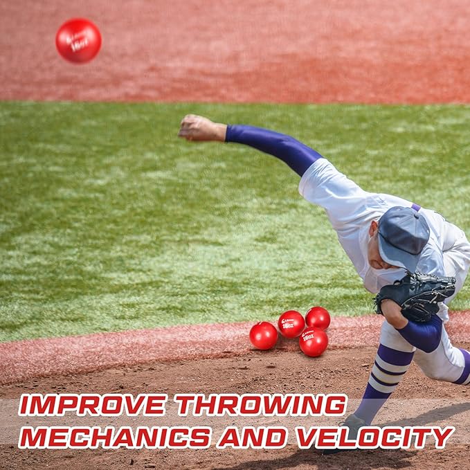 Libima Weighted Training Baseballs and Softballs Practice Heavy Balls for Trainer Baseball Training Balls for Pitching Hitting Improve Power Equipment, Red
