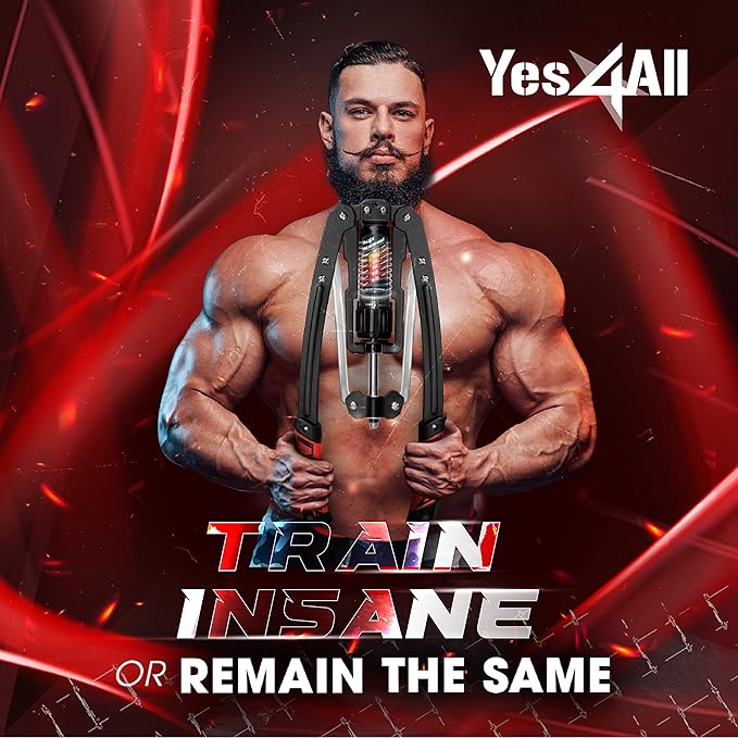 Yes4All Wrist and Forearm Blaster, Build Massive Grip Strength & Muscles with Steel Wrist Roller & Forearm Roller, Heavy Duty Arm Blaster Fits 1" & 2" Weight Plates, Improve Lifting Power