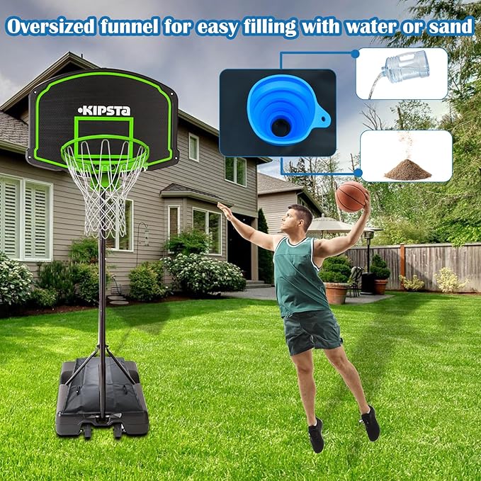 Portable Basketball Hoop Sandbag Heavy Duty Weighted Base Anchor for Basketball Hoops Base Weights Bag Waterproof Dustproof PVC Waterproof Weighted Bottom Anchor Stand Sand Bag Hold 120lbs with Funnel