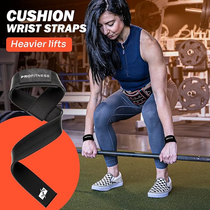 ProFitness Wrist Wraps for Weightlifting with Premium Lifting Straps - Weight Lifting Wrist Wraps and Gym Straps Ideal for Men & Women Workout & Training - Workout Straps with Wrist Support