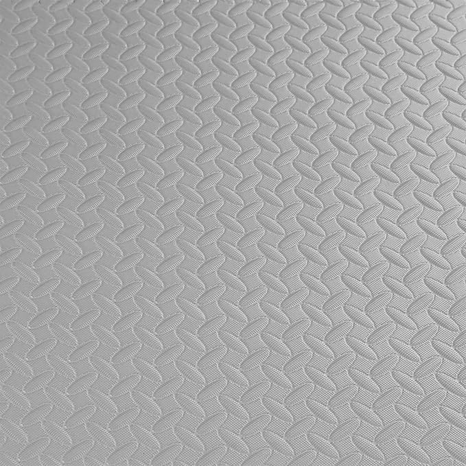 BalanceFrom Puzzle Exercise Mat 1' Thick, EVA Interlocking Foam Floor Tiles for Home Gym, Mat for Home Workout Equipment, Floor Padding for Kids, Gray, 24 in x 24 in x 1 in, 72 Sq Ft - 18 Tiles