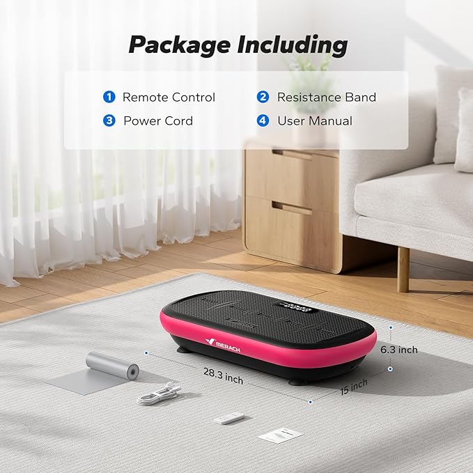 MERACH Vibration Plate Exercise Machine, Vibration Plate 440 Lbs Capacity, Bluetooth and Silicone Pedal, Stimulate Deep Fat, Vibration Plate for Lymphatic Drainage, Vibrating for Weight Loss