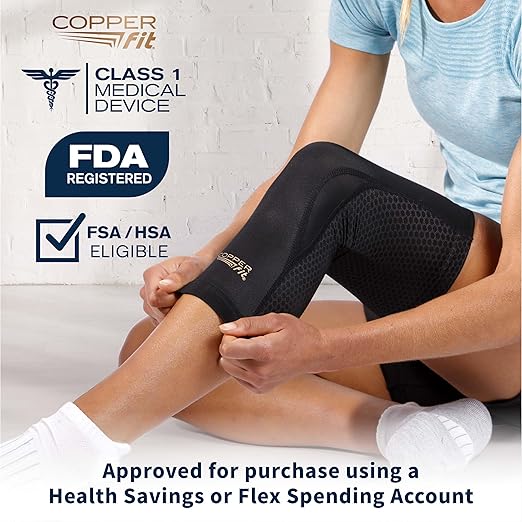 Copper Fit PRO Recovery Knee Compression Sleeve - Breathable, Second Skin Feel - Arthritis, Joint Pain, Circulation - For Men and Women (XXX-Large)