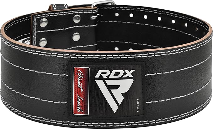RDX Weight Lifting Belt for Men Women, IPL USPA Approved, 6mm Thick 100% Leather, 4” Powerlifting Back Support, Squat Deadlift Bodybuilding Exercise Fitness Gym Workout Strength Training up to 700 LBS