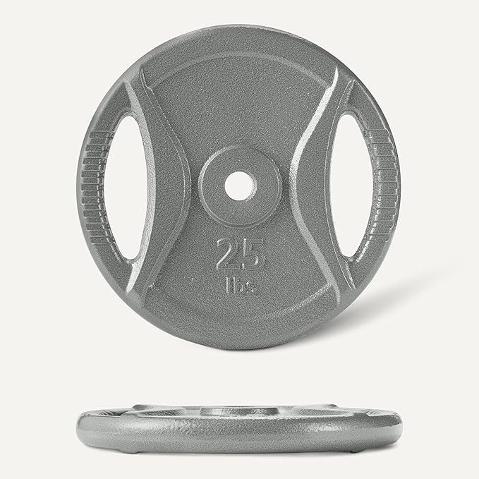 Amazon Basics 1-Inch Cast Iron Grip Weight Plates