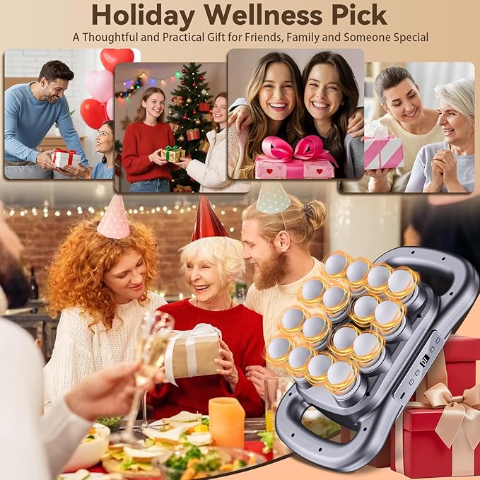 16-Head Massage Gun,2026 Upgrade Deep Tissue Percussion Massager with 9 Modes 9 Intensities, 2600mAh 6H Runtime, Quiet Muscle Tension Release Electric Massage Tools for Back, Shoulders, Legs
