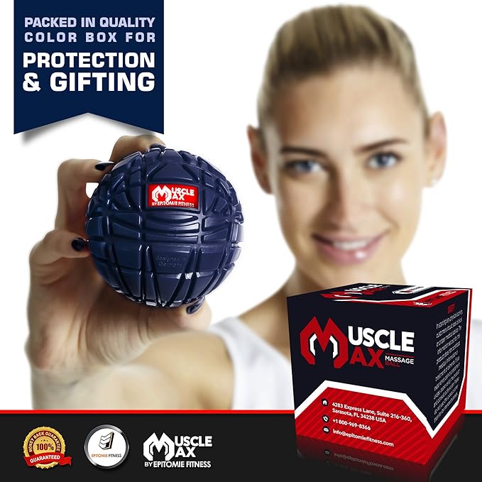 Epitomie Fitness Muscle Max Massage Ball - Therapy Ball for Trigger Point Massage - Deep Tissue Massager for Myofascial Release - Mobility Ball for Exercise & Recovery