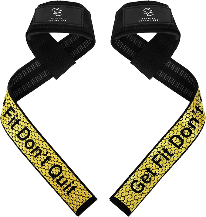 Special Essentials 2 Pack of Wrist Straps for Weightlifting - Two-Sided Anti Slip Silicone Grip & Padded Neoprene - Durable Gym Lifting Straps for Men and Women for Bodybuilding & Powerlifting