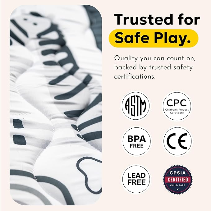 Miotetto Baby Mat for Floor, 50" x 50" Playpen Mat, Thick Soft Foam Padding Baby Play Mat, Portable Quilted playmat - Washable Baby Floor Play mat, Non-Slip Play Mat for Babies & Toddlers