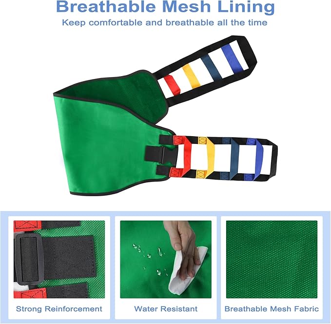 Sling for Seniors, Widened Back Curve Design Transfer Belt for Movement, Transfer Boards for Bedridden Patient, Bed Assist Handle, Back Lift Belt for Patient Care (Green)