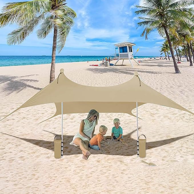 145 LBS Canopy Weights Sand Bags, 4-Pack Sand Bags for Weight Outdoor Advertising Tent Sunshade Fixed Windproof Pop up Canopy Tent Weights (Beige)