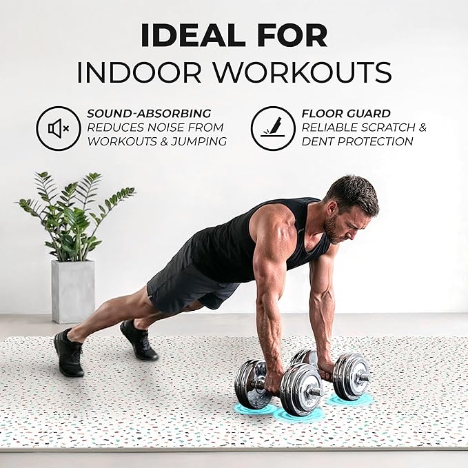 bemaxx Gym Mats Set - 12 pcs EVA Interlocking Foam Floor Tiles (24.4"x24.4"x0.4") 48 sqft Protective Gym Flooring Sports Home Workout Exercise Mats Puzzle Garage Fitness Play-Room Pool Treadmill Bike
