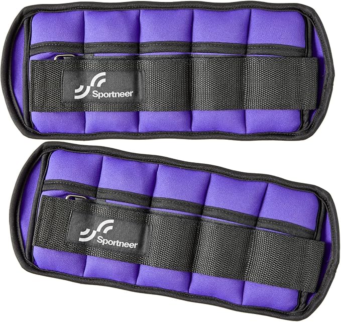 Sportneer Adjustable Ankle/Wrist Weights for Men Women Kids, Weighted Leg & Cuff Strength Training for Yoga Walking Running Aerobics Gym Fitness Physical Therapy