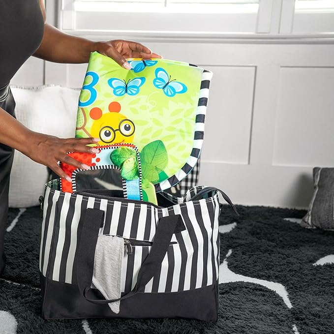 Baby Einstein Discovery Garden Tummy Time Mat & Mirror, Ages 0-6 Months, Multisensory