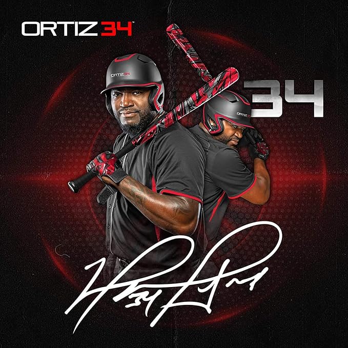 Grand Slam Set- Graffiti Plastic Bat, David Ortiz Backyard Baseball Set with 3 Balls, 4 Throw Down Bases