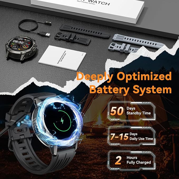 Smart Watch for Men Fitness Tracker: Smart Watches for Android Phones iPhone Bluetooth Waterproof Make Answer Call Digital Mens Watches Heart Rate Monitor Running Smartwatch Samsung Compatible
