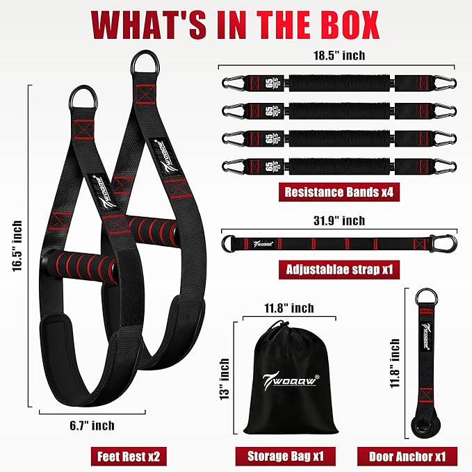 Pull Up Assistance Bands, Heavy Duty Resistance Bands with Handles, Exercise Band with Door Anchor, Adjustable Workout Band Set for Pull Up Bar, Full Body Strength&Muscle Training, Recovery, Home Gym