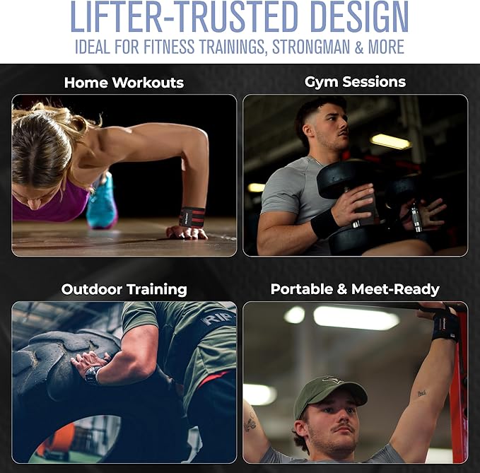 Rip Toned Wrist Wraps for Weightlifting – USPA & USAPL Approved 18" Wrist Straps for Powerlifting – Adjustable, Durable Gym Wraps with Thumb Loop – Maximum Support for Men & Women