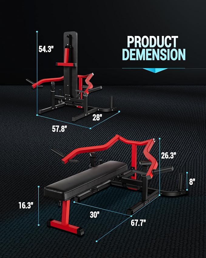 GAOMON Adjustable Bench Press Machine - 1250LBS Capacity Chest Press with Independent Converging Arms for Chest, Shoulder, AB Workouts ,Home Gym Equipment