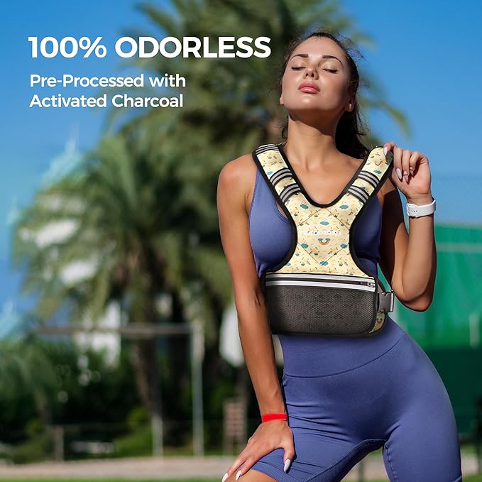 PACEARTH Adjustable Weight Vest 4-10lbs / 11-20lbs / 20-32lbs X-Shape Weighted Vest for Women and Men, Home Workout Ironsand Vest with Zipper Pouch and 6 Weight Packs, Available in Pink, Gray, Black