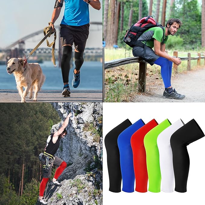 Skylety Leg Sleeves Compression Long Knee Sleeve UV Protect for Men Women Sport Basketball Football