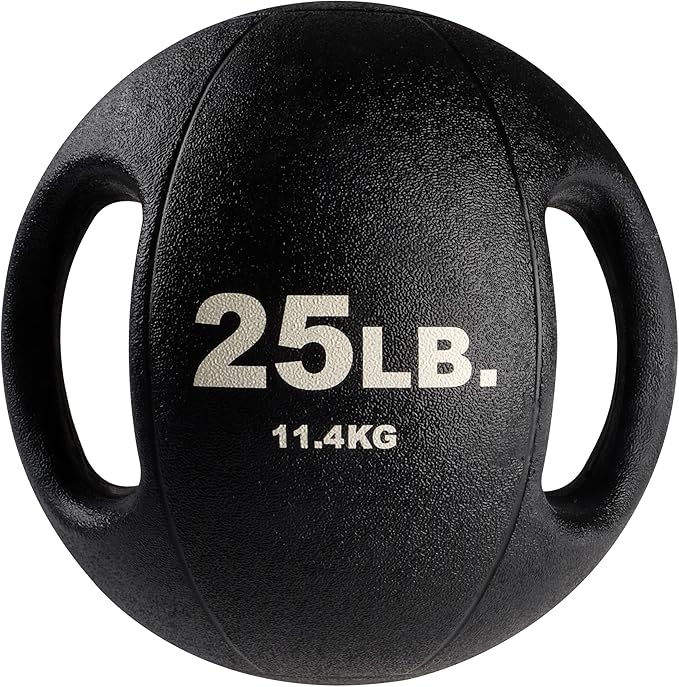 Body-Solid Heavy-Duty Exercise Medicine Balls with Dual Handles, Durable Non Slip Rubber Grip Medicine Ball for Weights Training, Weightlifting & Core Workouts.