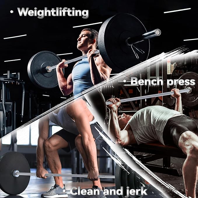 GaveeLife Olympic Barbell Bar for Weightlifting - 7FT Heavy Duty (1500LB/700LB), 4FT Short (500LB), 4FT EZ Curl Bar - Weight Bar Fit 2” Standard Weights - Home Gym Strength Training