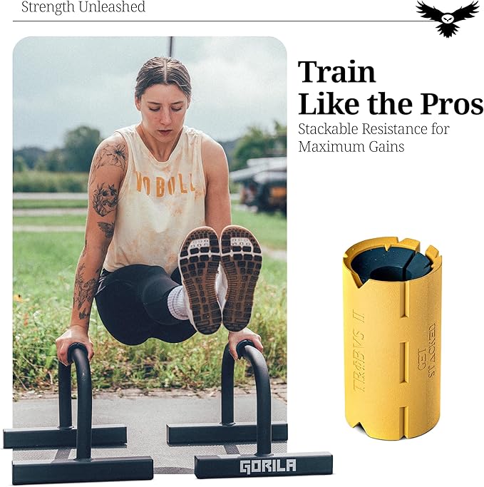 Tribus - Thick Grips for Dumbbells and Barbells, 2.05" & 2.44" Thick Dumbbell Grips for Men and Women, Extreme Arm & Forearm Builder Grip Strength, Barbell Grip for Weight Lifting