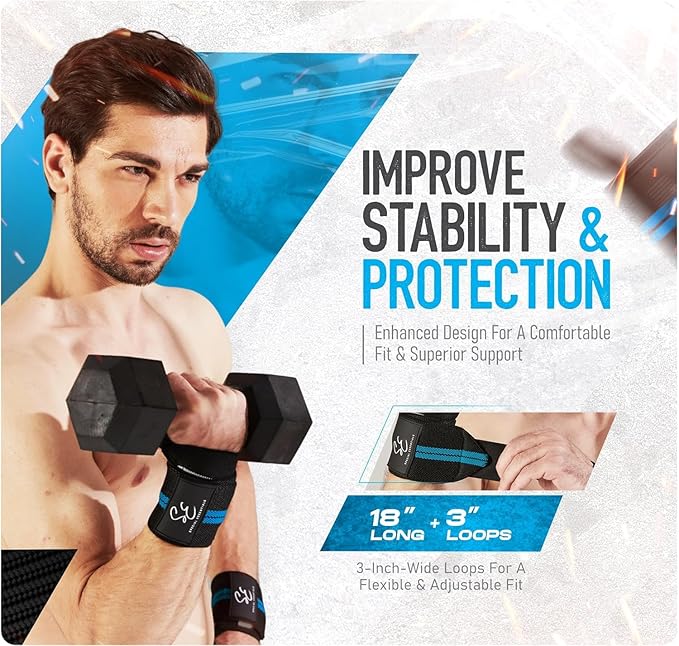 Special Essentials Wrist Straps for Weightlifting and Weightlifting Wrist Wraps for Men & Women (2 Pair Bundle) Premium Padded Neoprene - Gym Lifting Straps