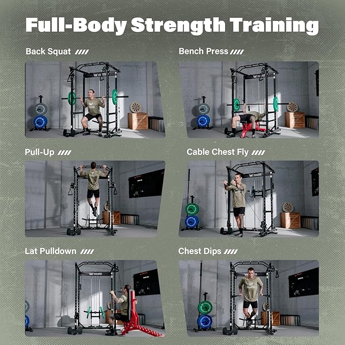 MAJOR FITNESS Drone1 Power Cage - Multi-Function Power Rack for Home Gym, Squat Rack, Cable Crossover System, for Strength Training