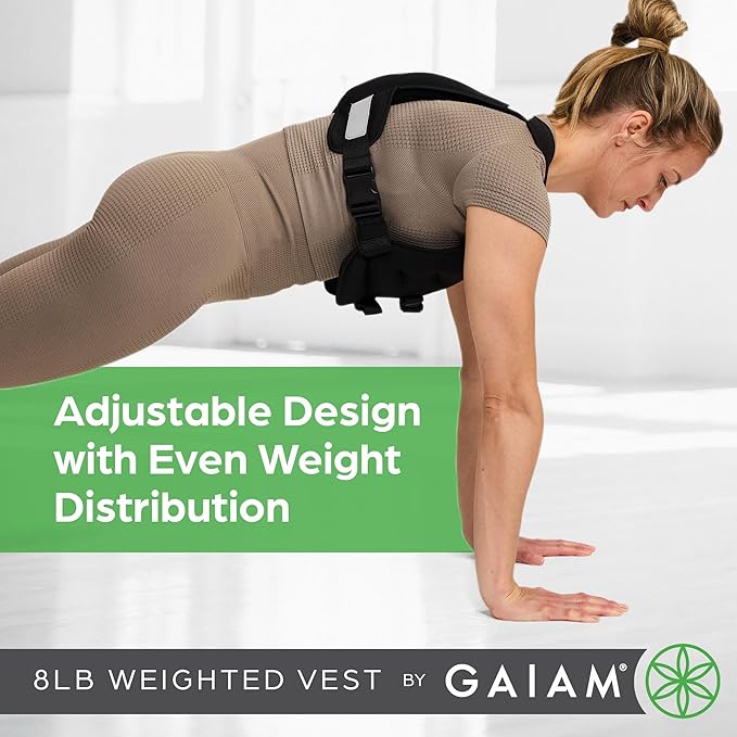 Gaiam PrecisionFit Weighted Vest for Women and Men, Adjustable Weighted Workout Vest for Walking, Running, Strength Training