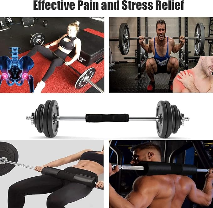 Squat Pad - Foam Barbell Pad for Squats Cushion, Lunges & Bar Padding for Hip Thrusts - Standard Weight Bar Pad - Provides Cushion to Neck and Shoulders While Training