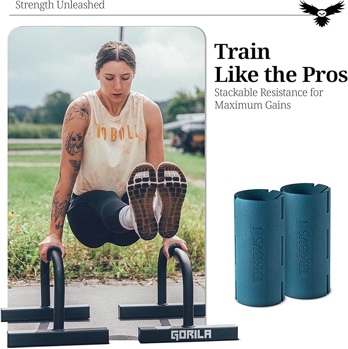 Thick Grips for Dumbbells & Barbells (2.0” diameter) - Thick Dumbbell Grips (One Pair), Arm & Forearms & Grip Strength