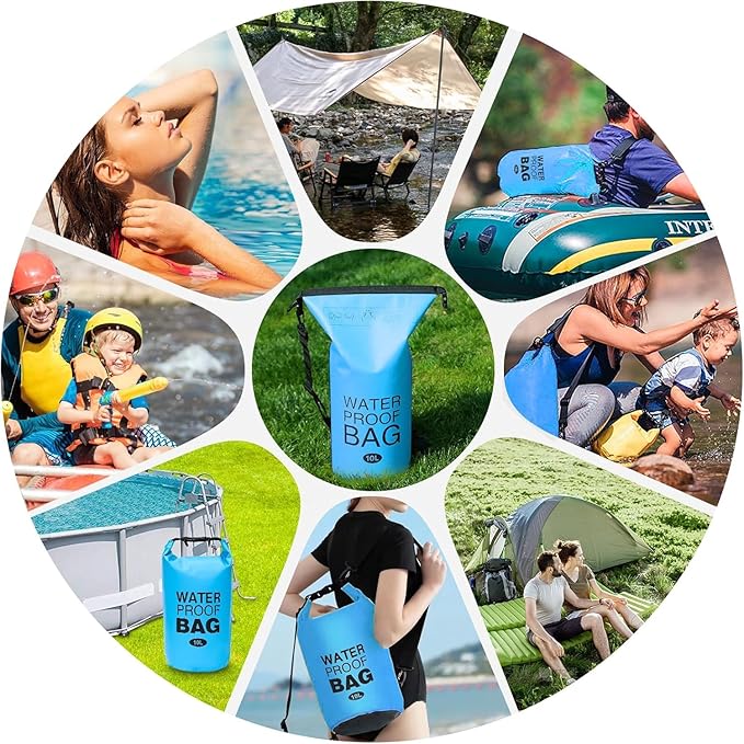 2-Pack Pool Step Weights, 10L Heavy-Duty Pool Ladder Weights for Above-Ground Pools, 500D No-Break Waterproof Sand Bags, Easy & Quick Fill for Secure Pool Steps (Sky Blue)