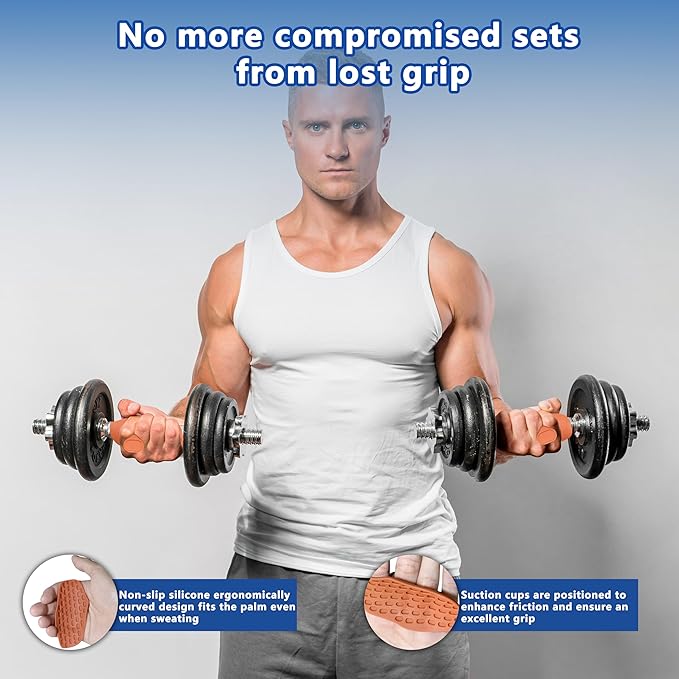 Silicone Gym Grips for Weight Lifting,Workout Gloves for Women Men Alternative,Anti Slip Gym Workout Grip,Rubber Gym Hand Grips-Weightlifting Grips Pad for Barbell,Pull Up,Ryptfit,Training