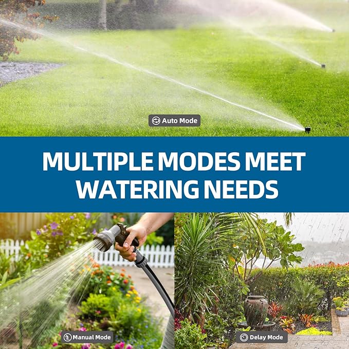 TiFFCOFiO Sprinkler Timer Outdoor, Digital Programmable for Garden Hose, Irrigrtion Timer with Rain Delay and Manual Mode (1 Pack)