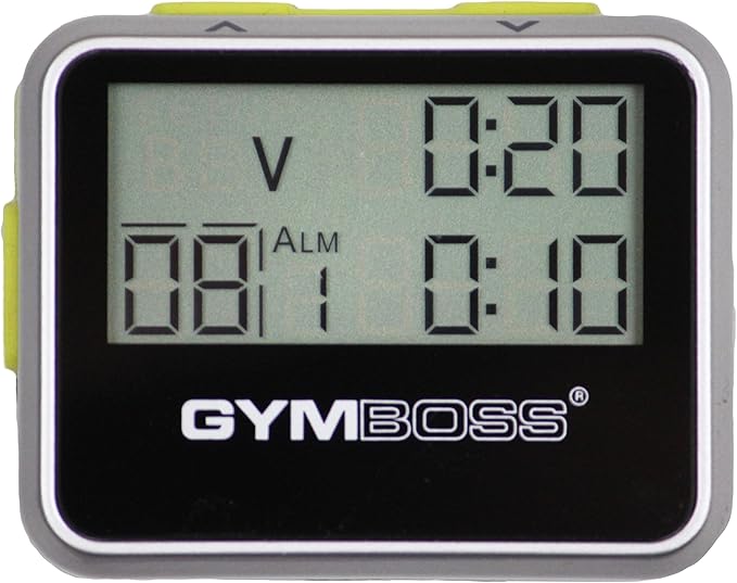 Gymboss Interval Timer and Stopwatch - Silver/Yellow Metallic Gloss