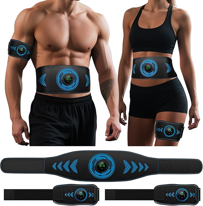 EMS Muscle Stimulator, Electronic ABS Stimulator Muscle Toner Trainer for Abdominal/Arms/Legs, FDA Cleared Ab Fitness Strength Training Workout Equipment for Men and Women