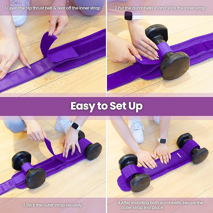 Hip Thrust Belt, Balency Hip Thrust Belt for Dumbbells Heavy, Booty Belt for Hip Thrust, Slip-Resistant Padding Hip Thrust Belt for Gym or Home Workouts, Hip Thrust Band for Dumbbell Kettlebell Plate