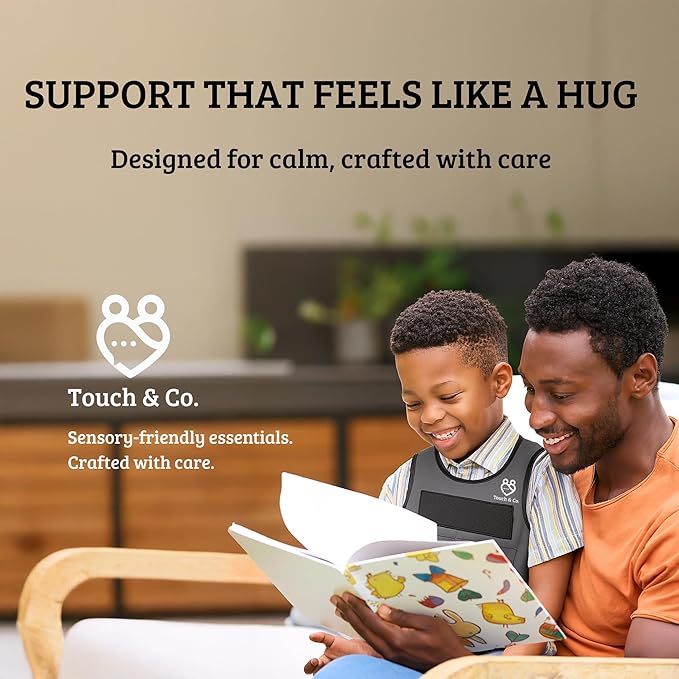 Touch & Co. Weighted Vest for Kids – Fully Adjustable Sensory Compression Vest for Children – Includes 2lb Removable Weights – Breathable Washable Odor-Free Neoprene