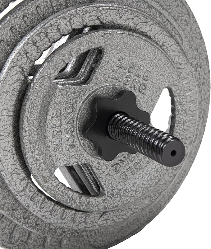 Fitvids 6FT Standard Barbell with Star Locks for Strength Training & Weightlifting, Black or Chrome
