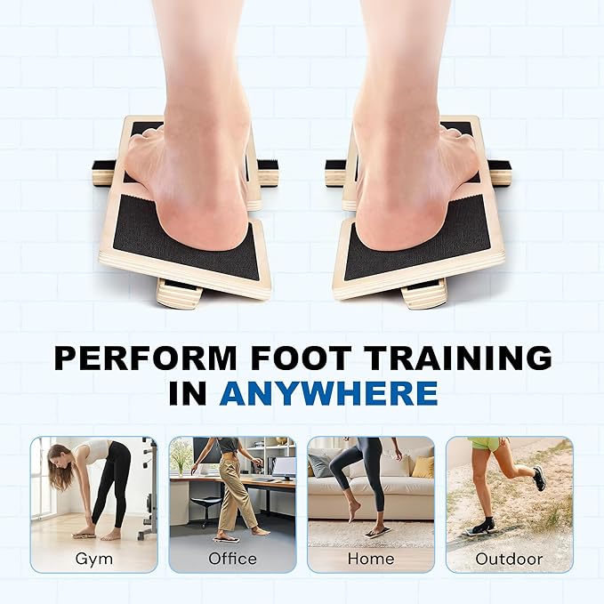 Ankle Balance Board Foot Strengthener, Adjustable Stability Trainer for Balance Training & Mobility, Non Slip Wooden Board for Posture, Coordination & Physical Therapy Exercises