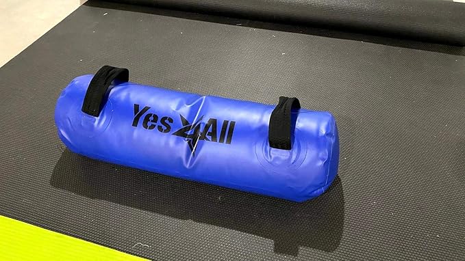 Yes4All Large Aqua Bags for Workout 35/45/80lbs - Ultimate Core Water Weights Aqua Bag - Portable Stability Fitness - Perfect Agility, Durability for Indoors and Outdoors - Clear & Dark Blue