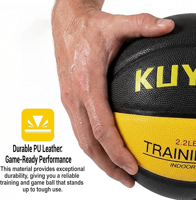 KUYOTQ 3LBS/3.3LBS/2.2LBS Weighted Heavy Training Basketball 29.5/28.5" in and Outdoor Improving Handling Dribbling Passing Rebounding Skill Composite Size 7/6 Weighted Training Basketball Equipment