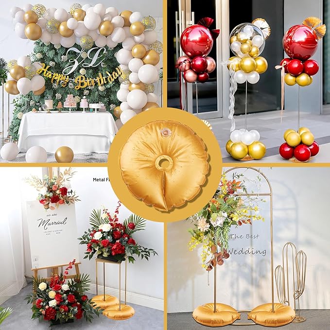 New 4 Pcs Balloon Arch Weights for Backdrop Stand - 50kg Pressure-Rated Weights for Arch Stand, 5-Layer Thickened Openable Water Weight Bag for Wedding Birthday Party Christmas New Year (Each 10 Lbs)