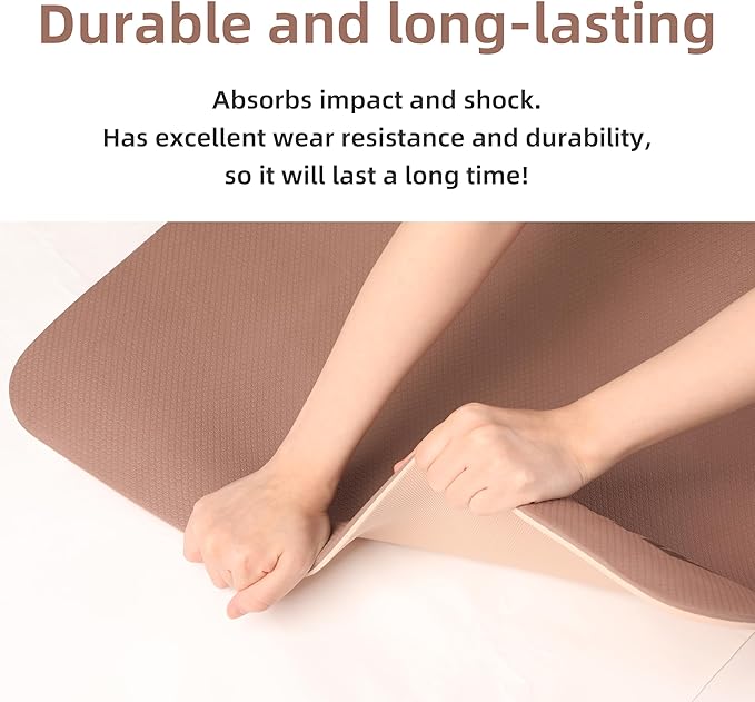 PAIDU Yoga Mat Non Slip Anti-tear,extra thick-2/5 inch(10MM)High Resiliency Professional POE Yoga Mats for Women Men Kids,72"x24"inch,Workout, Yoga, Pilates and Floor Exercise, with Carrier Strap