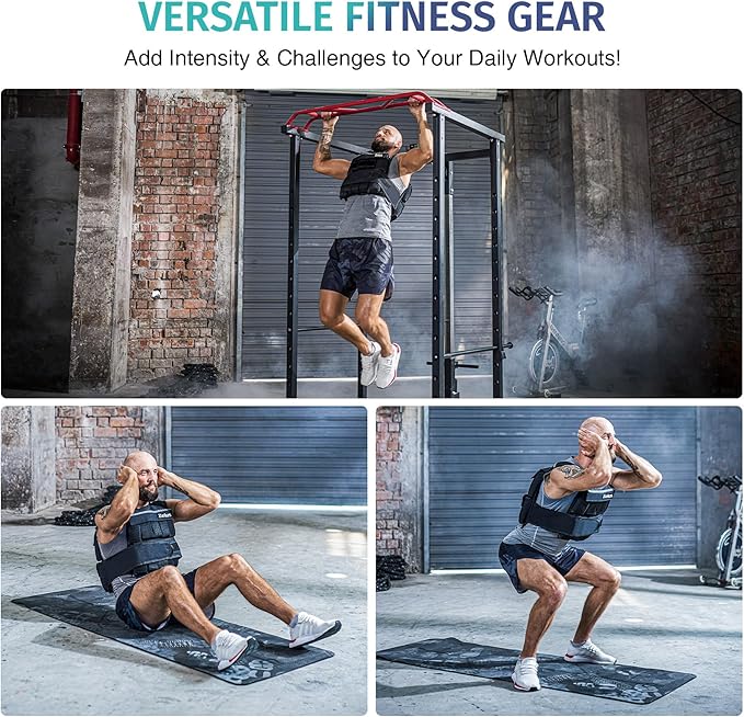ZELUS Weighted Vest, 20lb/23lb/30lb/45lb/60lb Vest Adjustable Weights for Exercise, Weight Vest for Men, Workout Vest for Home Workouts Cardio Strength Training Weight Loss